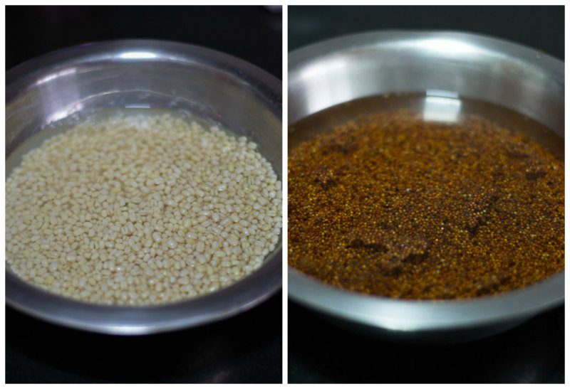 South-Indian-Fermented-Ragi-Dosa-batter-Recipe-soak