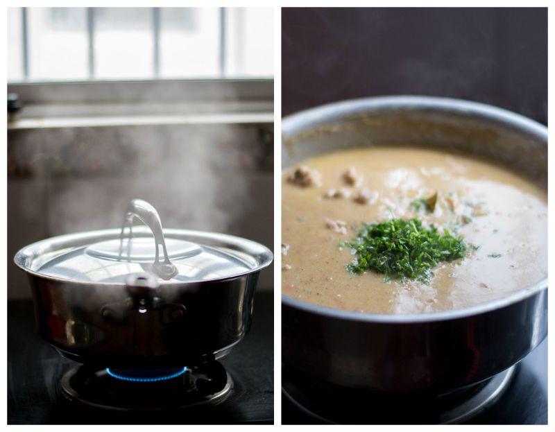 chettinad-chicken-kurma-recipe-with-coconut-garnish